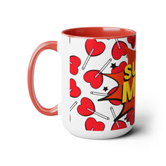 Super Mom Two-Tone Coffee Mugs, 15oz