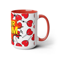 Super Mom Two-Tone Coffee Mugs, 15oz