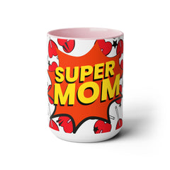 Super Mom Two-Tone Coffee Mugs, 15oz