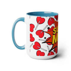 Super Mom Two-Tone Coffee Mugs, 15oz