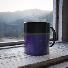 Purple Blue Middle Galaxy Color Morphing Mug, 11oz