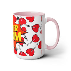 Super Mom Two-Tone Coffee Mugs, 15oz