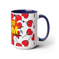 Super Mom Two-Tone Coffee Mugs, 15oz