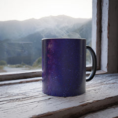 Purple Blue Middle Galaxy Color Morphing Mug, 11oz