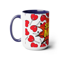 Super Mom Two-Tone Coffee Mugs, 15oz