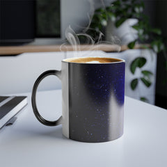 Purple Blue Middle Galaxy Color Morphing Mug, 11oz