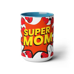 Super Mom Two-Tone Coffee Mugs, 15oz