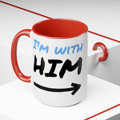 I'm with Him Two-Tone Coffee Mugs, 15oz